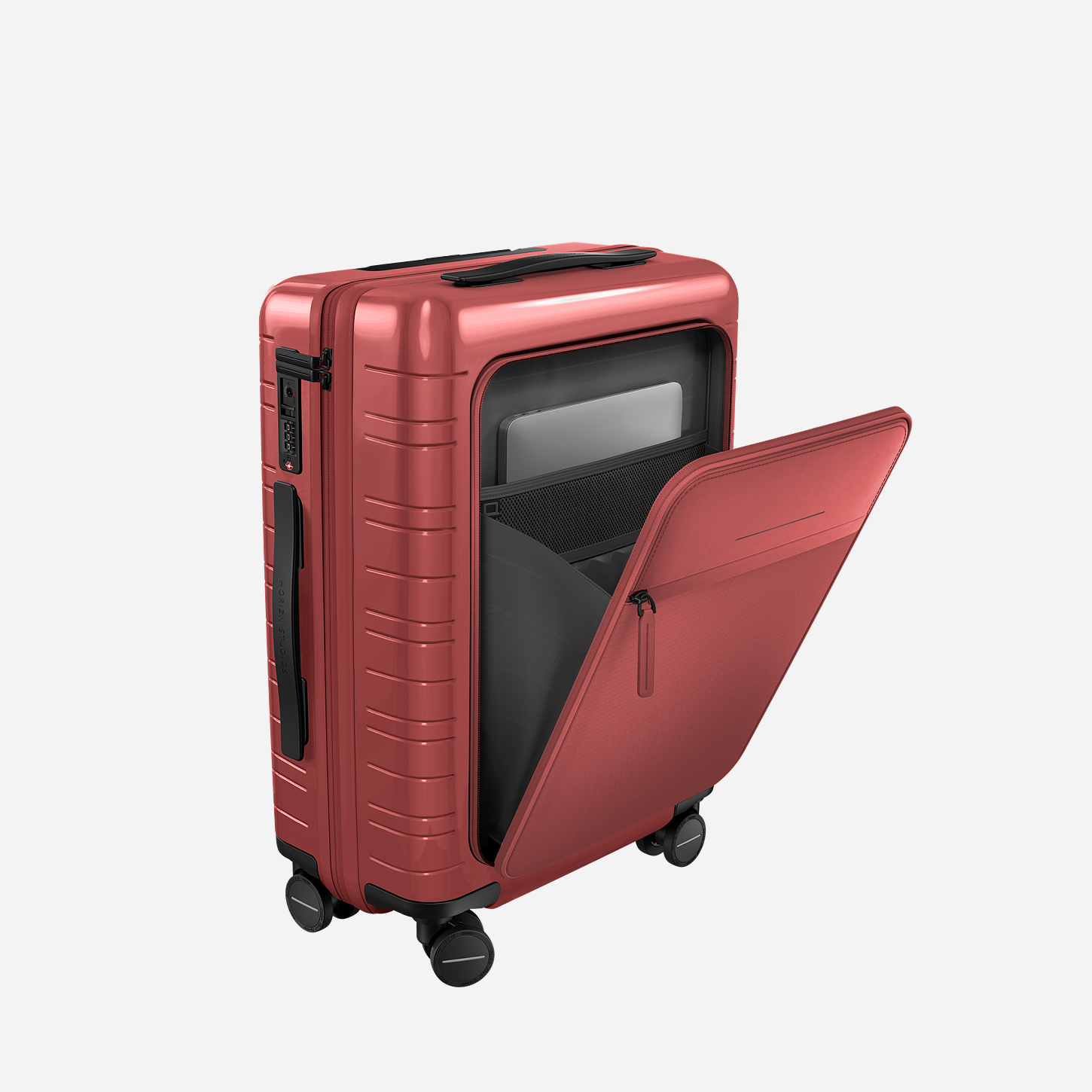 8 Best Carry-On Luggage for Business Travel in 2023 6 Horizn Studios M5 laptop compartment red